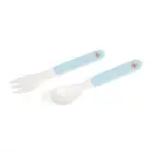 Bamboo plastic tableware spoon and fork set for baby