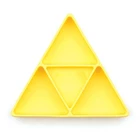RENJIA silicone 3 divided feeding plates for kids toddler divided silicone baby triangle yellow dinner plate