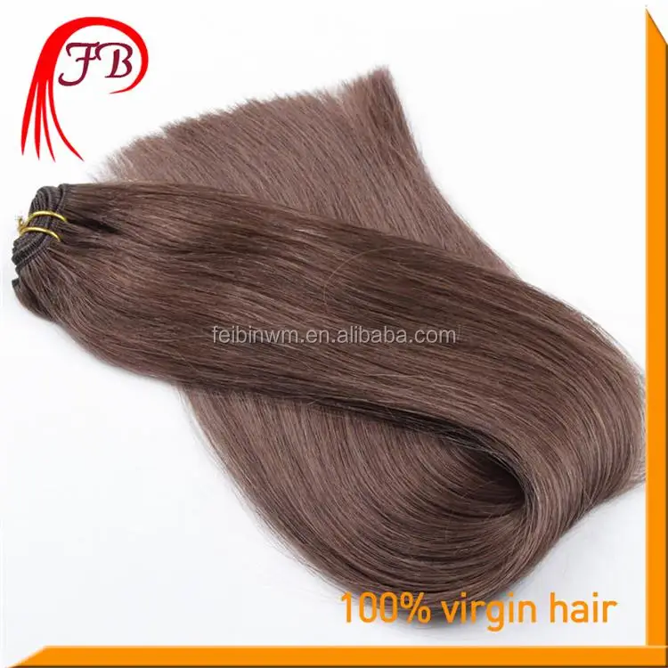 6A 100% Human Virgin Straight Hair Weft Color #2 European Model Hair Extension Wholesale