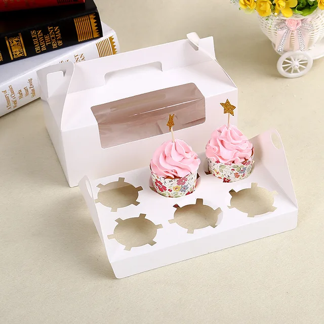 biodegradable white cardboard cupcake muffin paper box with