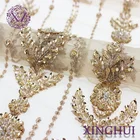 3d Lace Fabric Lace Bridal 3d Lace Fabric 2020 Hot Selling Gold Sequin 3D Bridal Handmade French Tulle Beaded Lace Fabric