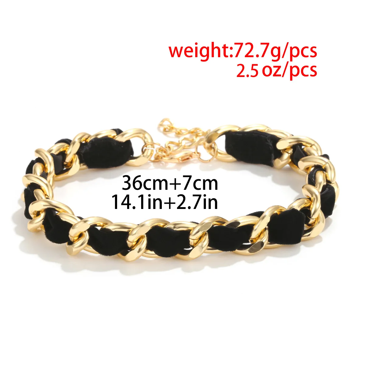 Yiwu simple personality chain velvet retro necklace braided gold chunky choker necklace women