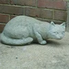 Cheap and best life size granite cat gray cat statue for garden or home decoration