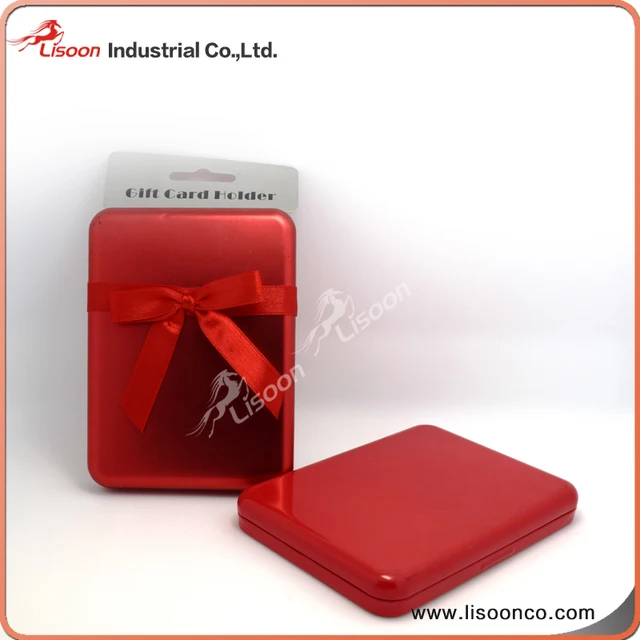 rectangular metal christmas gift card holder tin box