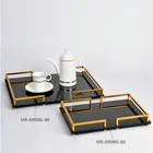 New arrival wood metal iron tray tea food tray household tableware