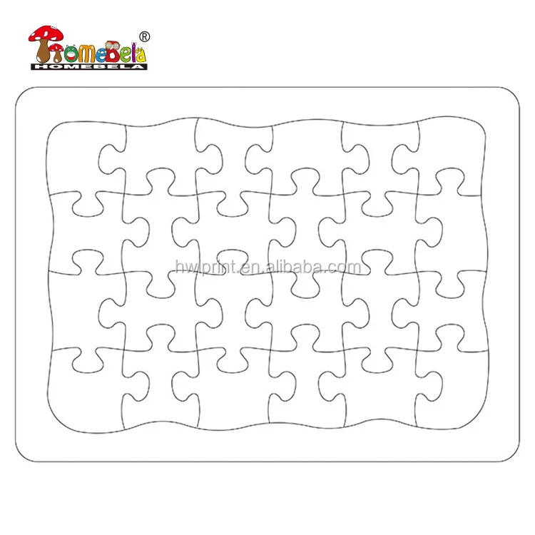 a4 paper cardboard jigsaw puzzle 36pcs interlocking blank puzzle