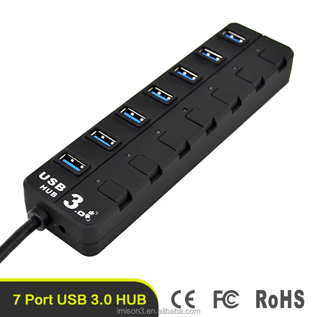 7 Ports High Speed USB 3.0 Hub With Switch Control