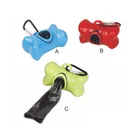 Bone shaped pet waste bag clean-up holders ,pet dog poop bag dispenser with 20 bags in roll