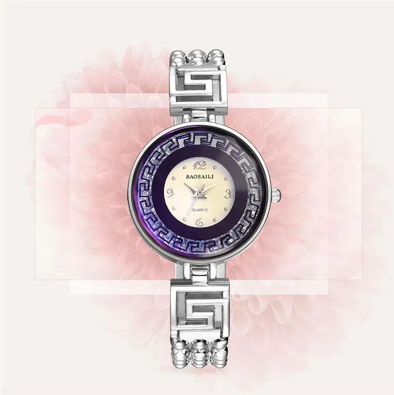 brand baosaili charming ladies bracelet watch blue diamond watch