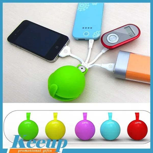 Giveaways round shape one side pull multi-function usb data charger cable - ANKUX.COM