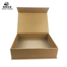 Custom luxury gold stamping diy large hard kraft brown paper cardboard magnetic closure gift box
