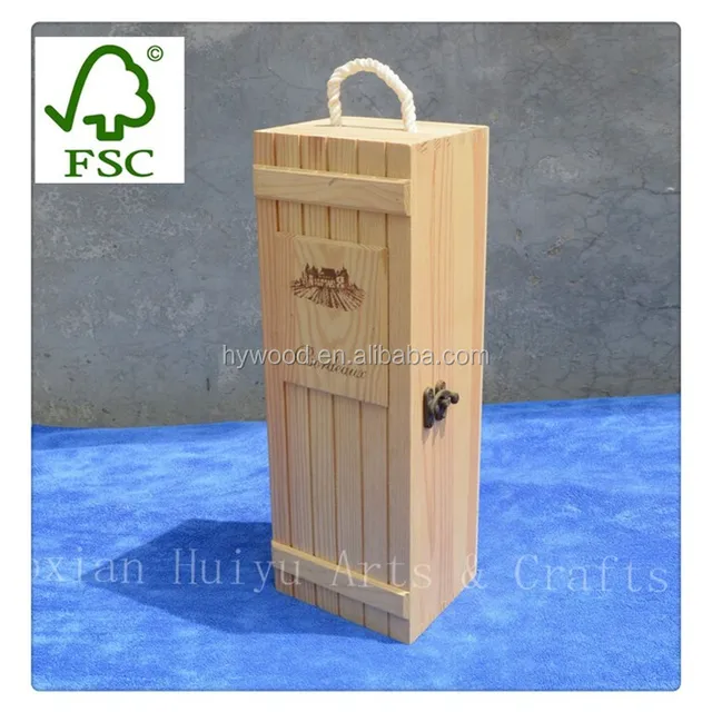 wooden champagne box for gift bottle boxes , wood single wine