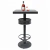 Home bar night club furniture black cast iron wood coffee cocktail lounge table