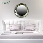 Wooden round wall mirror for hotel wall decor luxury champagne