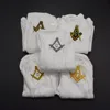 Custom Free Size White Cotton Masonic Gloves made masonic metal logo for gloves
