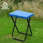 Garden small sitting low height foldable stools camping picnic short plastic folding stool with steel legs