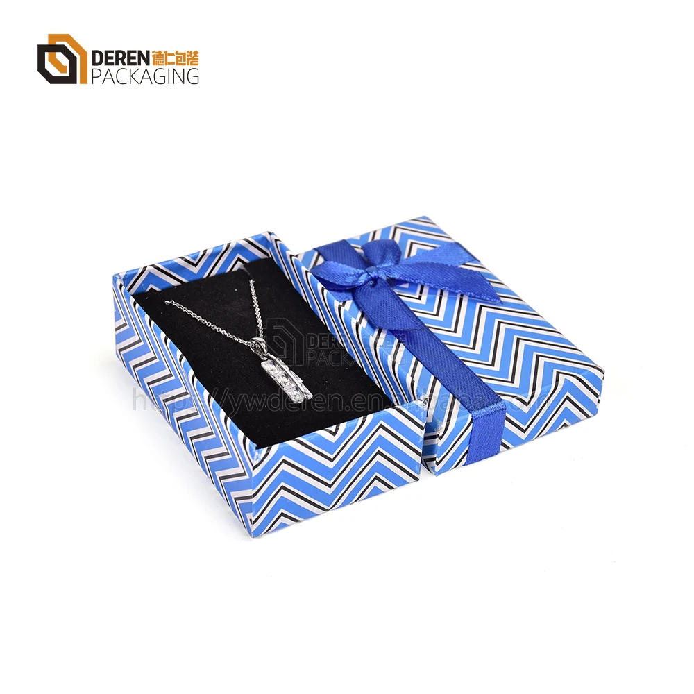 fancy jewellery gift box with black foam insert for necklace