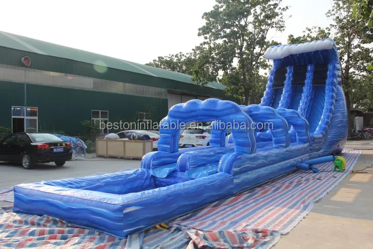 surf the wave giant slip and slide double lane inflatable water