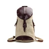 Best factory direct sales wholesale leather book bags teen canvas genuine leather round shape backpack for men