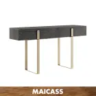 Glossy gold stainless steel frame console desk