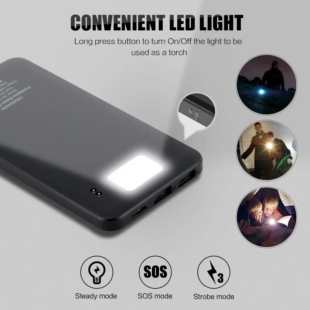 Foldable Solar Waterproof Power Bank 10000 mah - ANKUX.COM