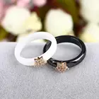 Ring Ceramic Rings Ceramicceramicring Fashion Gold Color Jewelry Ring Star Shape Rhinestone Ceramic Rings For Women