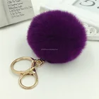 Jade White Fur POM POM Rabbit Fur Key Holder