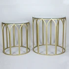 round glass top gold metal craft center coffee table