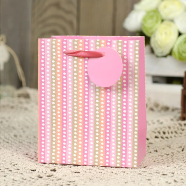 gift bag with ribbon handle paper tag birthday party supplies