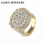 JASEN JEWELRY Diamond bling jewelry men's silver stone engagement gold rings