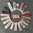 wholesale garment woven label / tag / customized clothing satin / silk printing labels silk screen care label