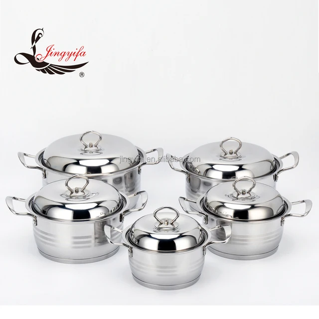 10PCS kitchen item apple casserole pot set surgical steel cookware
