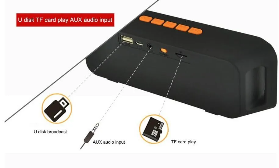 New sc-208 Portable V2.1 Stereo Wireless speaker Support Handsfree FM Radio AUX USB TF Card Mic for IOS Android Phone - ANKUX.COM
