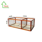 Oak Wooden Pet Cage Double Dog Kennel Wholesale