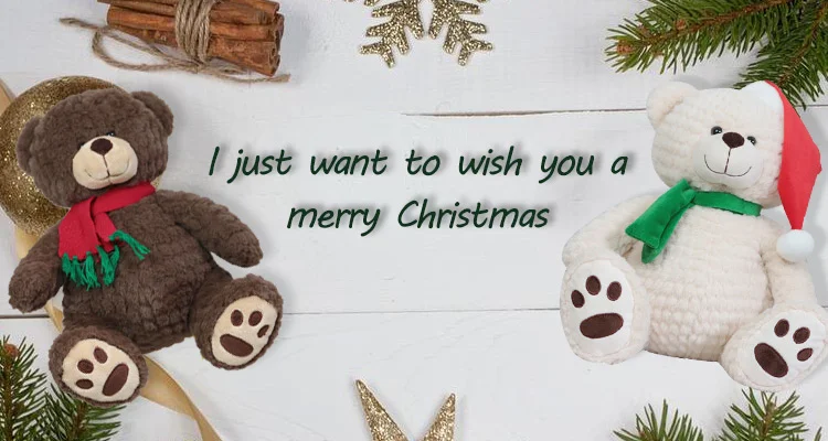 christmas decoration 2017 teddy bear plush toys with cap hats