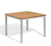 Patio dining outdoor table 304# stainless steel frame and teak top