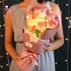 Wholesale Romantic Forever Love Never Withered Roses Soap Flower Bouquet 2 Balloons with Light