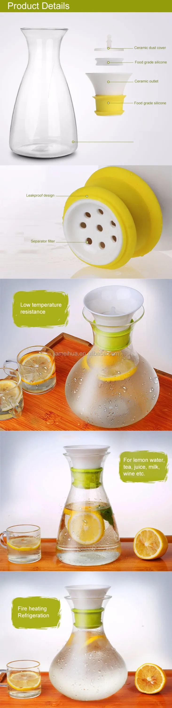 具 水瓶 product name high temperature borosilicate hot water jug