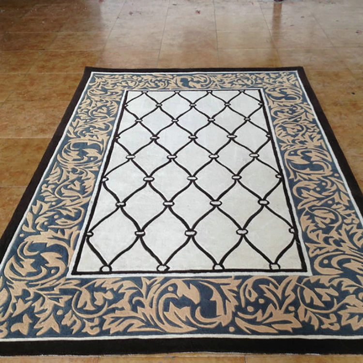 Handmade 100% new zealand custom design modern hand tufted rug for hotel