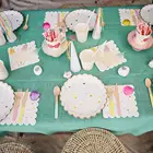 Napkin, Cup, Cutlery custom Flower Shape disposable birthday party Paper Plate