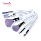 Trade Assurance Accepted OEM 6pcs Clear Plastic Transparent Handle Makeup Brush Set