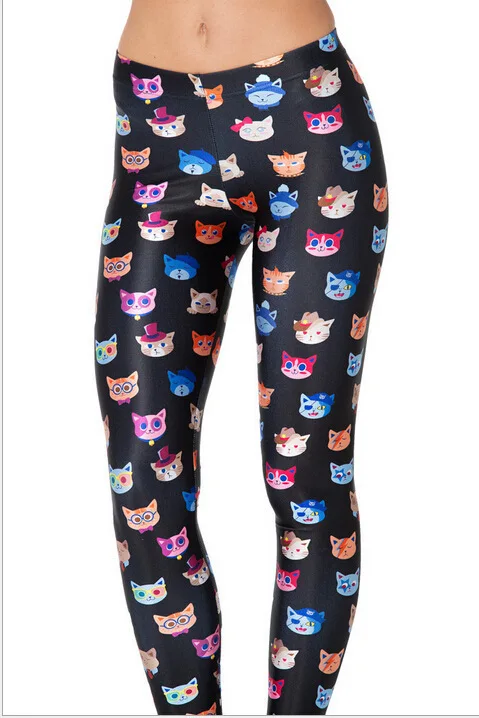 Digital Printing Europe and America selling cartoon cat personality leggings pants trousers summer