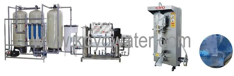 full automatic 2000 sachet water production line/1000L/H pure water treatment/koyo sachet water machine
