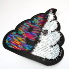 High Quality Custom Iron on Appliques Colorful Lovely Cartoon Logo Reversible Embroidery Sequin Patches for Scarves