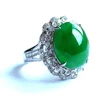 Japanese lots cz 925 sterling silver antique jewelry jade ring