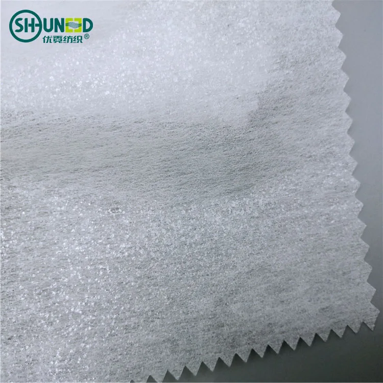 100% Polyester LDPE Coating Chemical Bond Non Woven Fusible Interfacing Fabric for Garment Embroidery