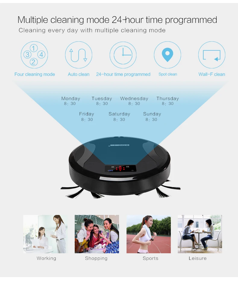 New thinnest Robotic cleaner with upgraded Wifi and Mobile control function cleaner manufacturer China