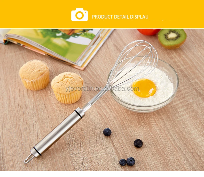 quality silicone 5 wires egg whisk/beater/mixer with wooden