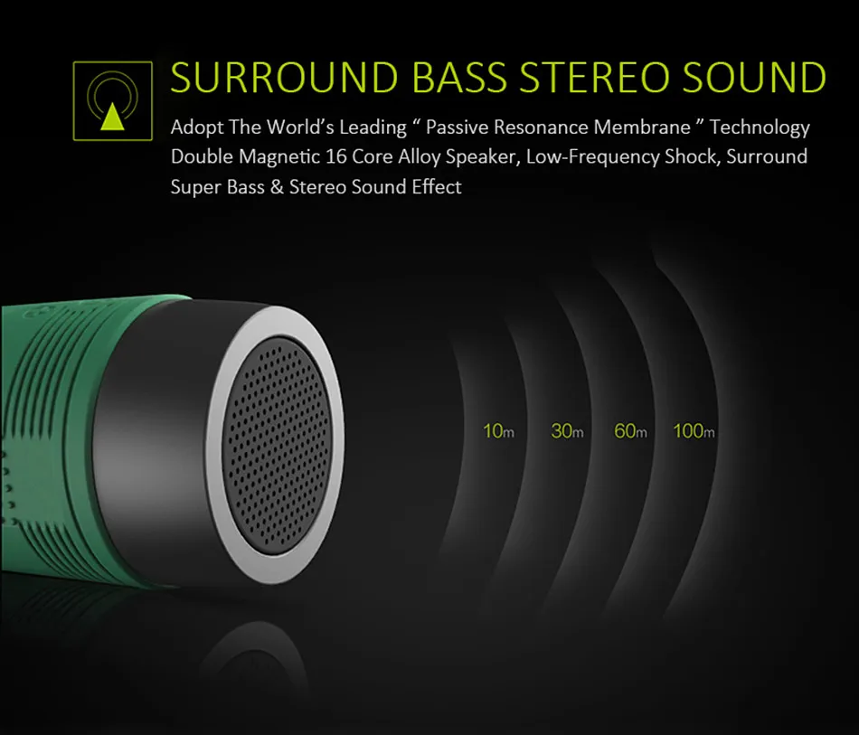 ZEALOT S1 Cycling Stereo Blue tooth Speaker Wireless Column Subwoofer LED Flashlight FM Radio 4000mAh Battery TF Card Play - ANKUX.COM