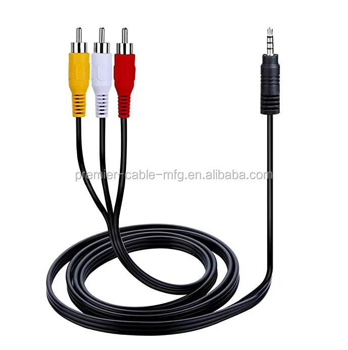 3.5mm to 3 RCA 1/8" Male Plug to RCA Stereo Audio Video Male AUX Cable 5FT Cord (3.5mm to 3 RCA) - ANKUX.COM